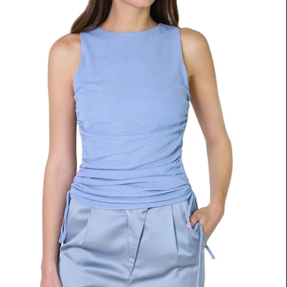 Crescent Valentina Ruched Top - Light Blue - Picture 1 of 4
